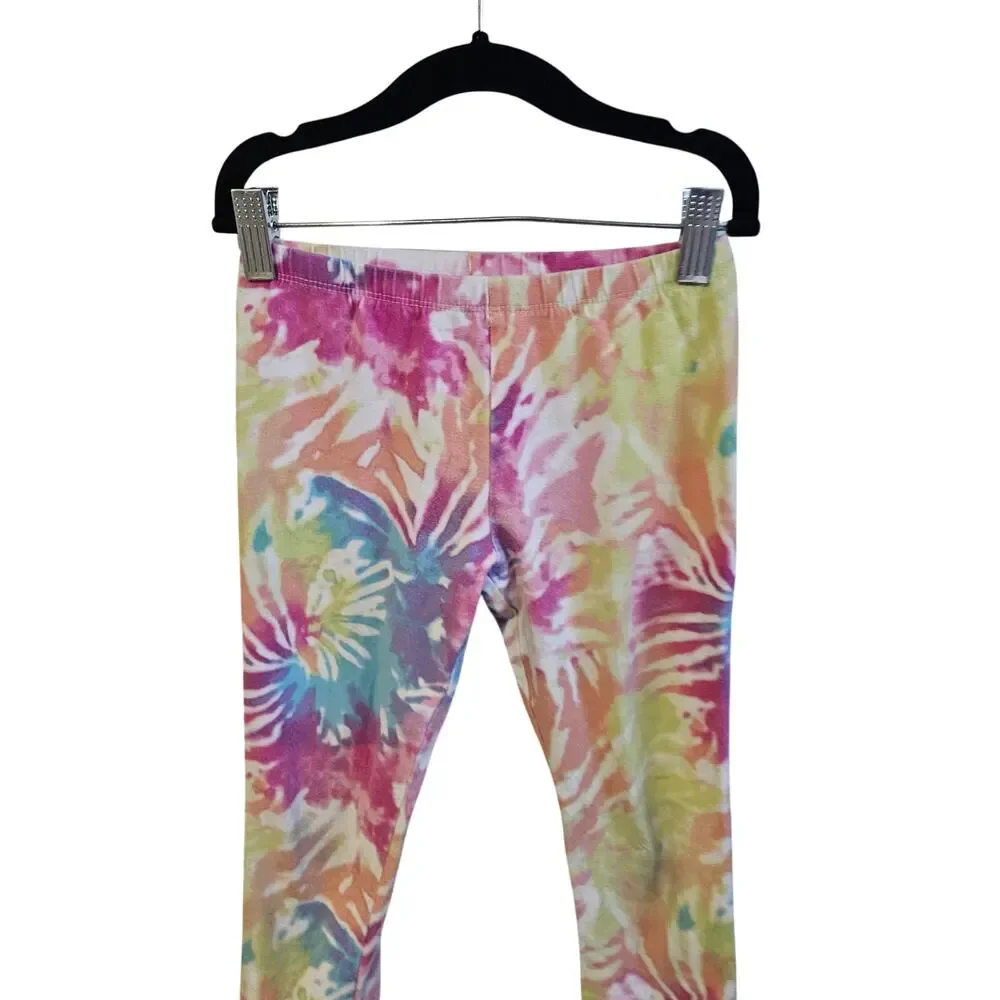 Children's Place Size M 7/8 Leggings Rainbow Tie Dye Classic Stretch Cotton
